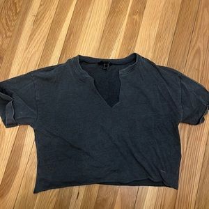 Grey, crop top, front slit